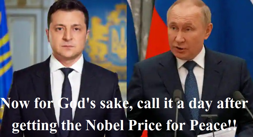Russia and Ukraine win Nobel for Peace with Belaurs!!