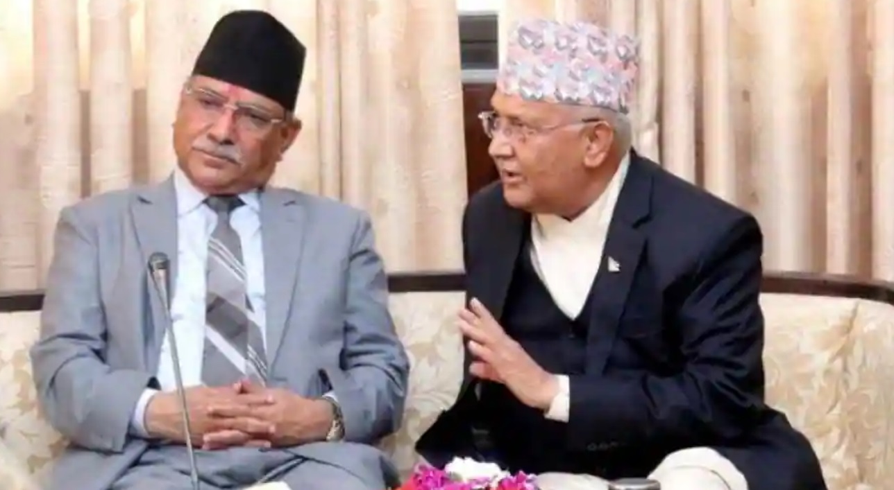 Nepal's newly appointed PM ‘Prachanda’ with Ex-PM Oli