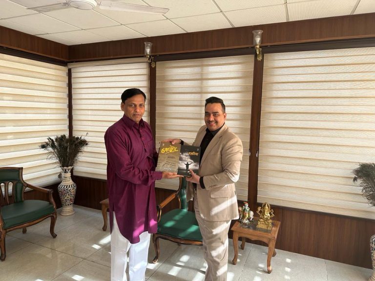 Bharat Express Chairman Upendrra Rai meets Union Minister of State for Home Nityanand Rai; invites him on launch of his news channel