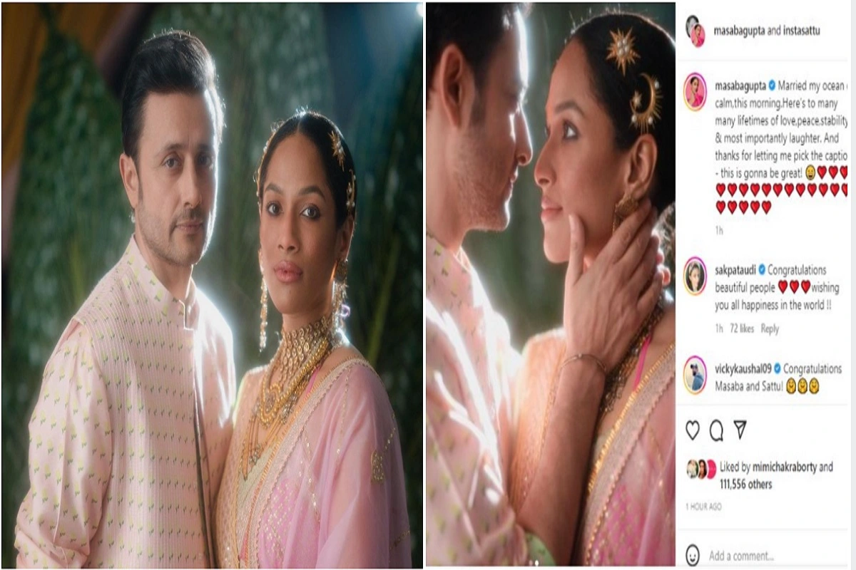 Designer Masaba Gupta secretly ties knot with actor Satyadeep Misra today; shares post on Instagram