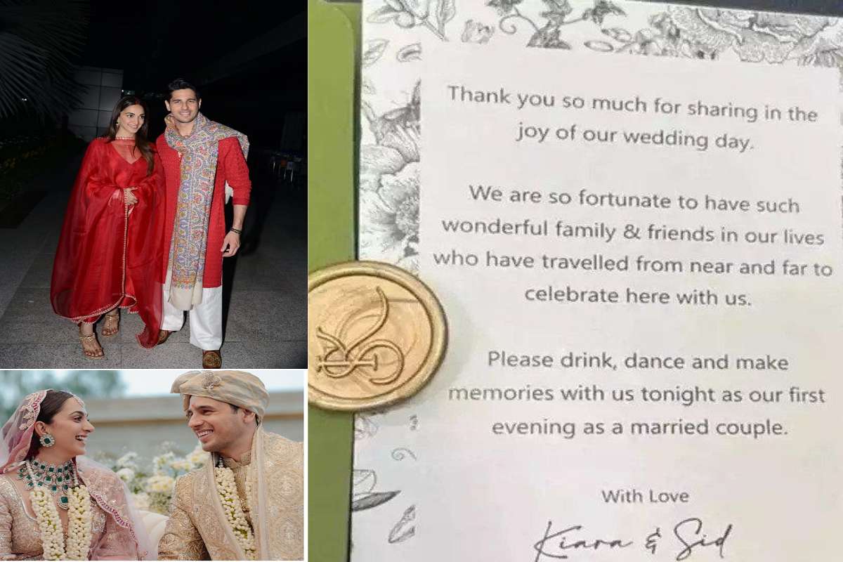 A Heartwarming Note From Sidharth-Kiara to their Guests Leaves Fans In Their Awe Moment
