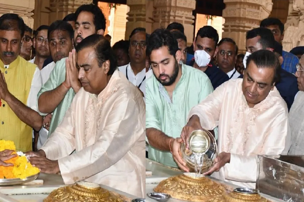 Industrialists Mukesh Ambani With Akash Ambani Visit Somnath On Occasion Of Mahashivratri