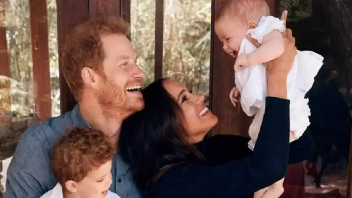 Prince Harry with his family