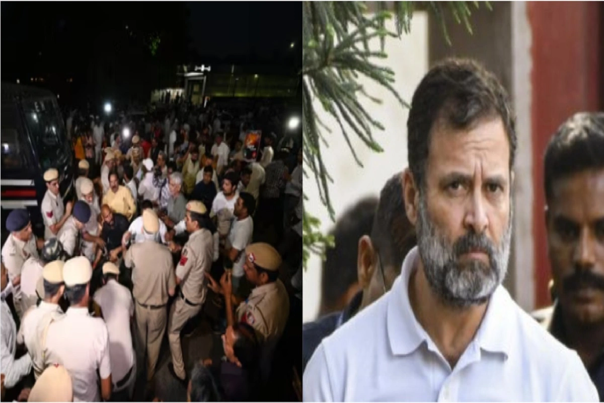 Candlelight March Over Rahul’s Disqualification: Clash With Police, Smoke Bombs Thrown At Protesters