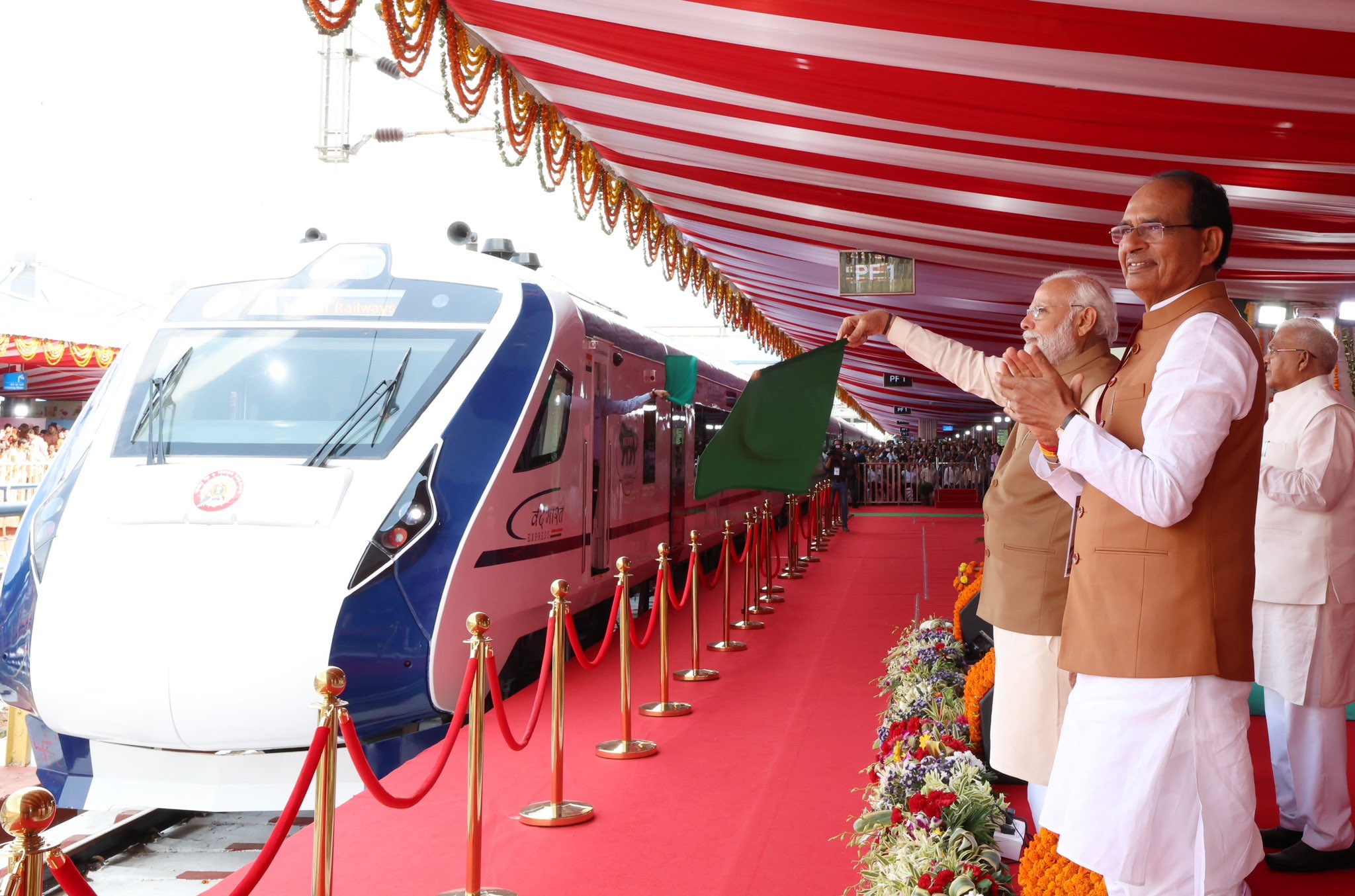 PM Narendra Modi Flags Off Bhopal-Delhi Vande Bharat Express