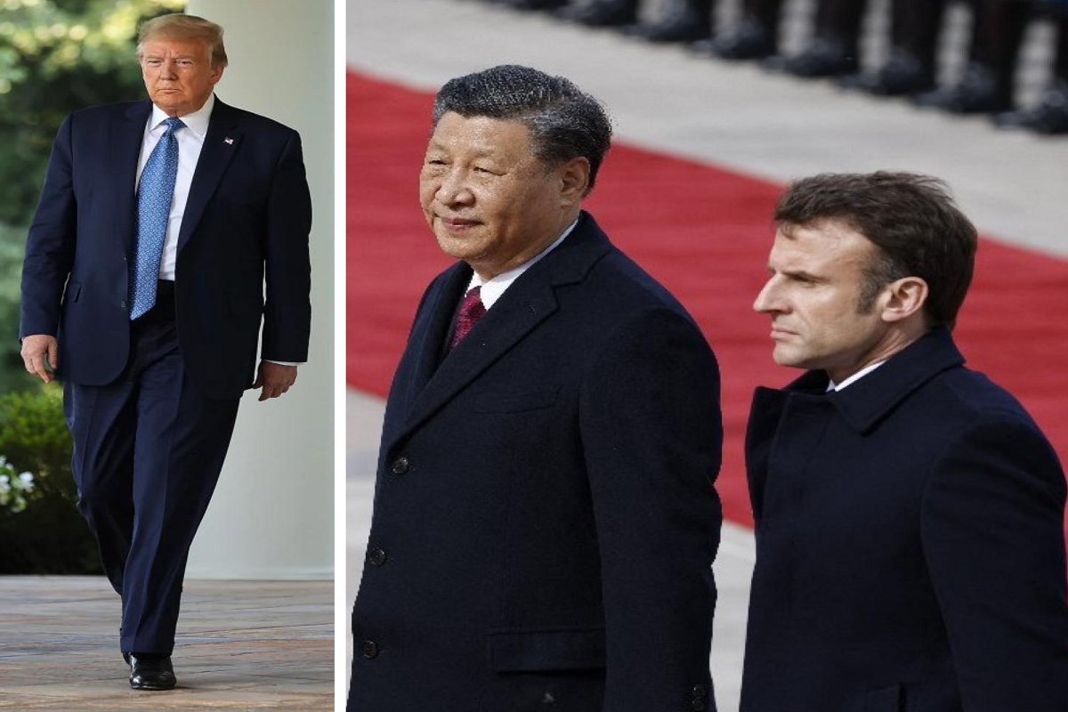 “Macron Is Over With China, Kissing Xi’s Ass” Donald Trump Furious Over Macron’s Visit To China