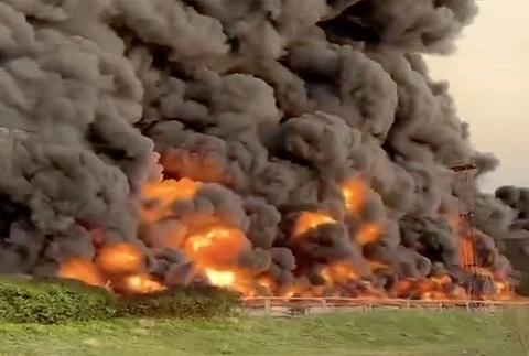 Massive Fire At Crimea Fuel Depot After Drone Strike