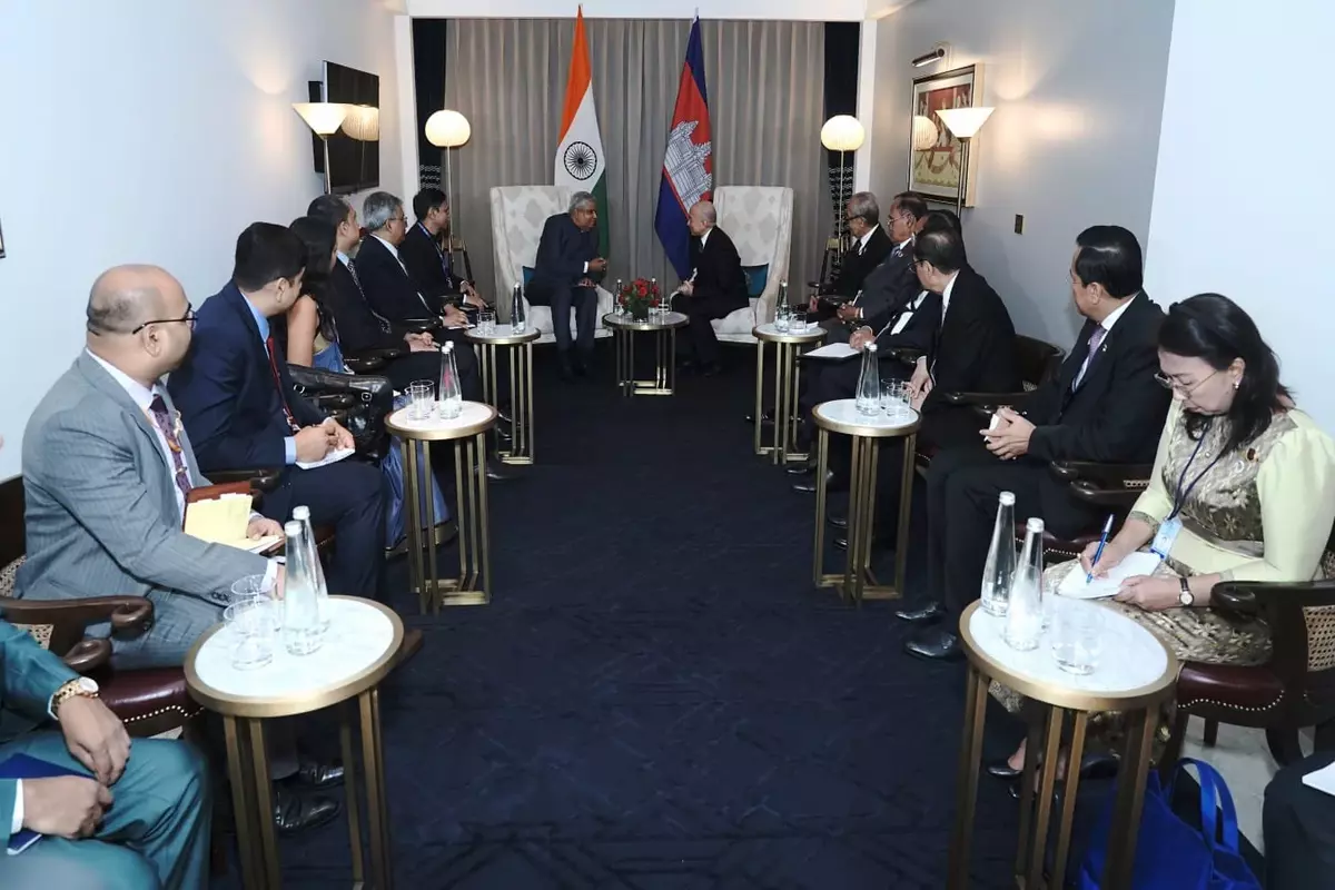 Vice President Of India Discusses Issues Like Capacity Building, Defence, Parliamentary Cooperation With Cambodian King