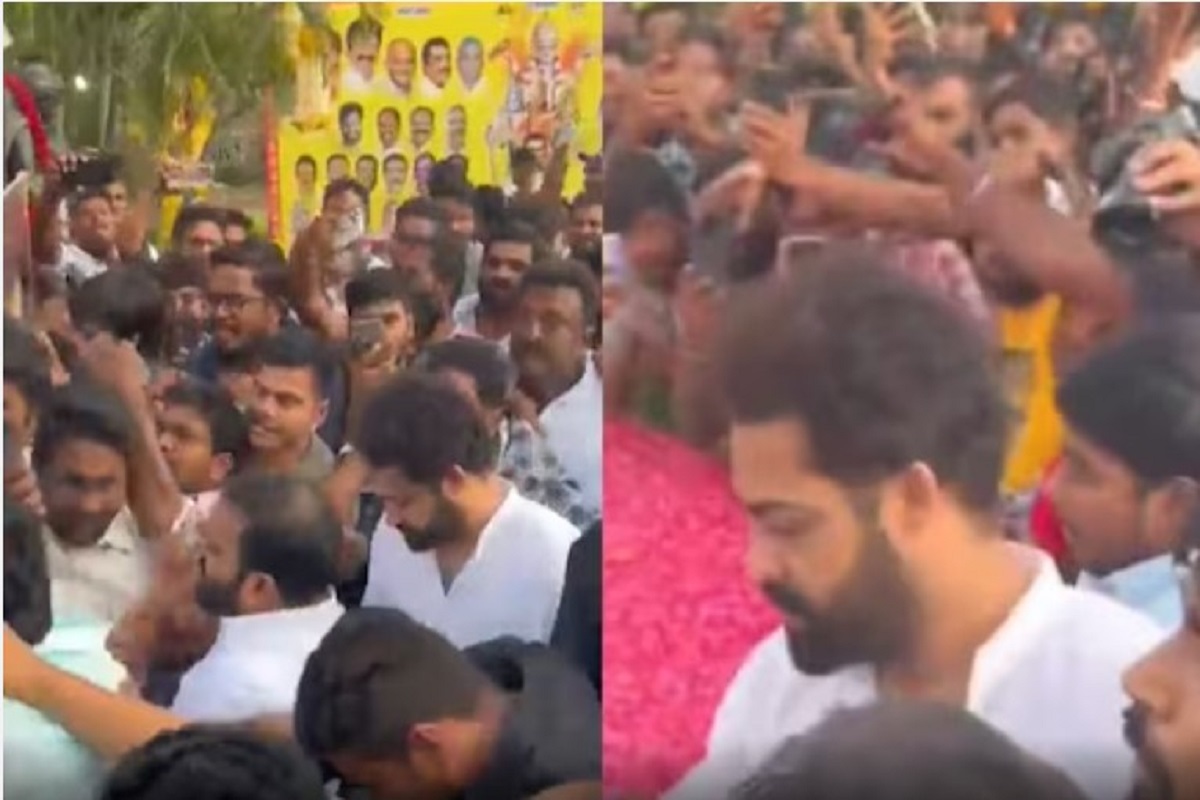 Jr. NTR Faces Difficulty Walking And Paying Respects At NTR Ghat Due To Fan Mob, Angers Netizens; Watch Video