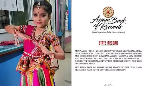 Assam: 11 Year Old Sets State Record For Fastest Kathak Chakradhar