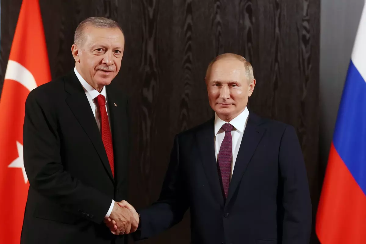 Tayyip Erdogan with Vladimir Putin