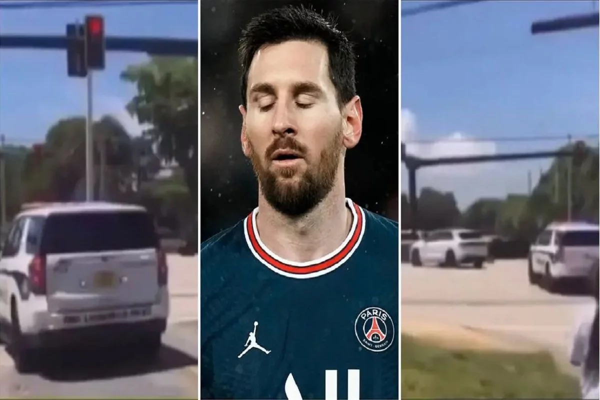 Lionel Messi saved from a collision on his Audi Q8