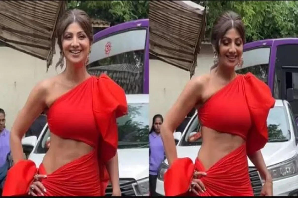 Shilpa Shetty Flaunts Her Toned Abs In Red Thigh-High Slit Dress At 48, Fans Call Her ‘Inspiration’, Watch Here