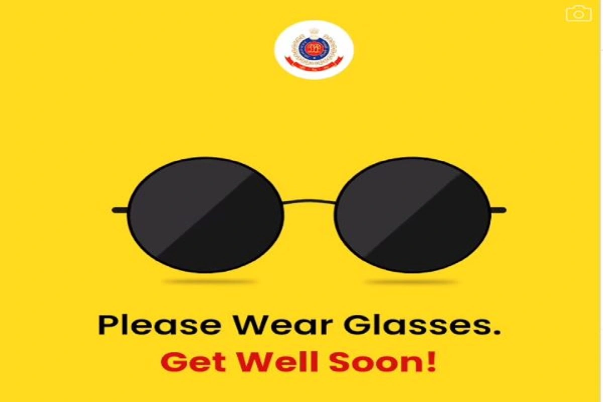 Delhi Police Adopts a Bollywood Style To Promote Wearing Glasses To Prevent The Spread Of Conjunctivitis