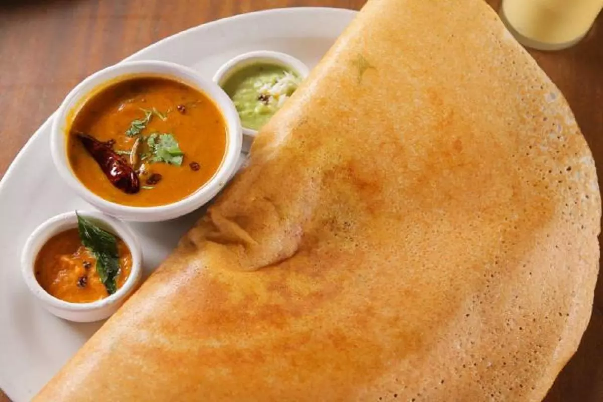 Sambar With Masala Dosa