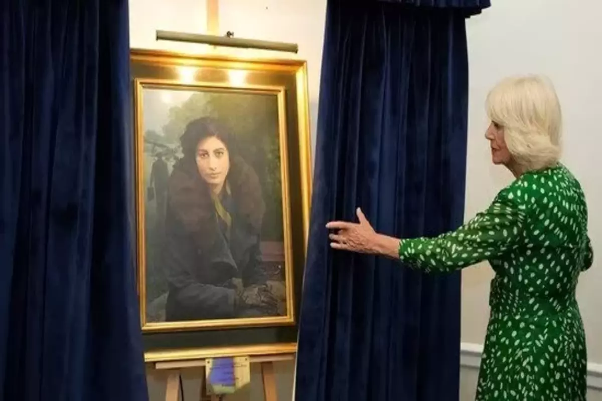 Queen Camilla Of The United Kingdom Unveils Portrait Of Spy Noor Inayat Khan