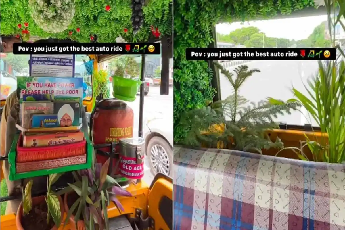 Chennai Driver Creates Mini Garden Inside His Auto, Impressing The Internet With Creativity