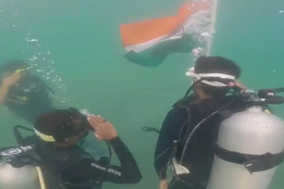 WATCH: Independence Day Celebrations By Indian Coast Guard Hoists Flag Underwater