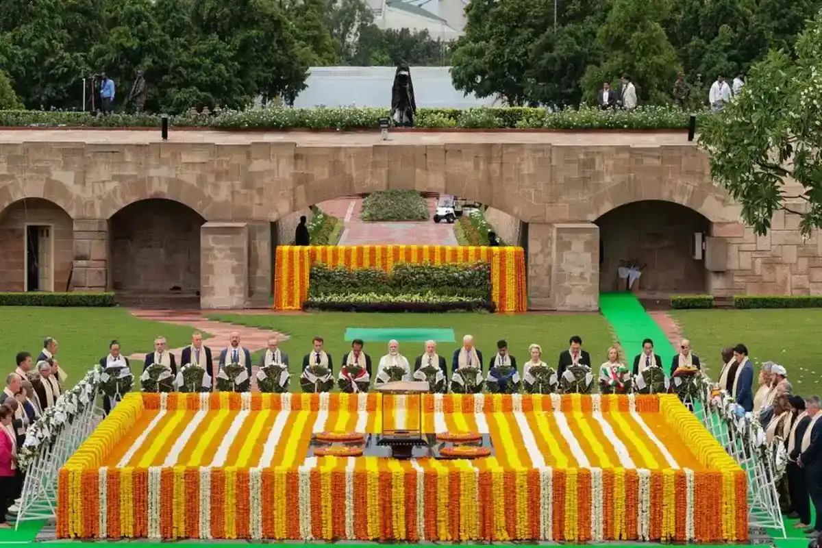 PM Modi Along With Other World Leaders Paid Homage To Mahatma Gandhi At Rajghat