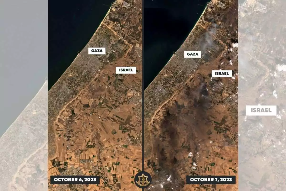 Israel destruction seen from skies: This image shows the damage in war struck area from satellite view