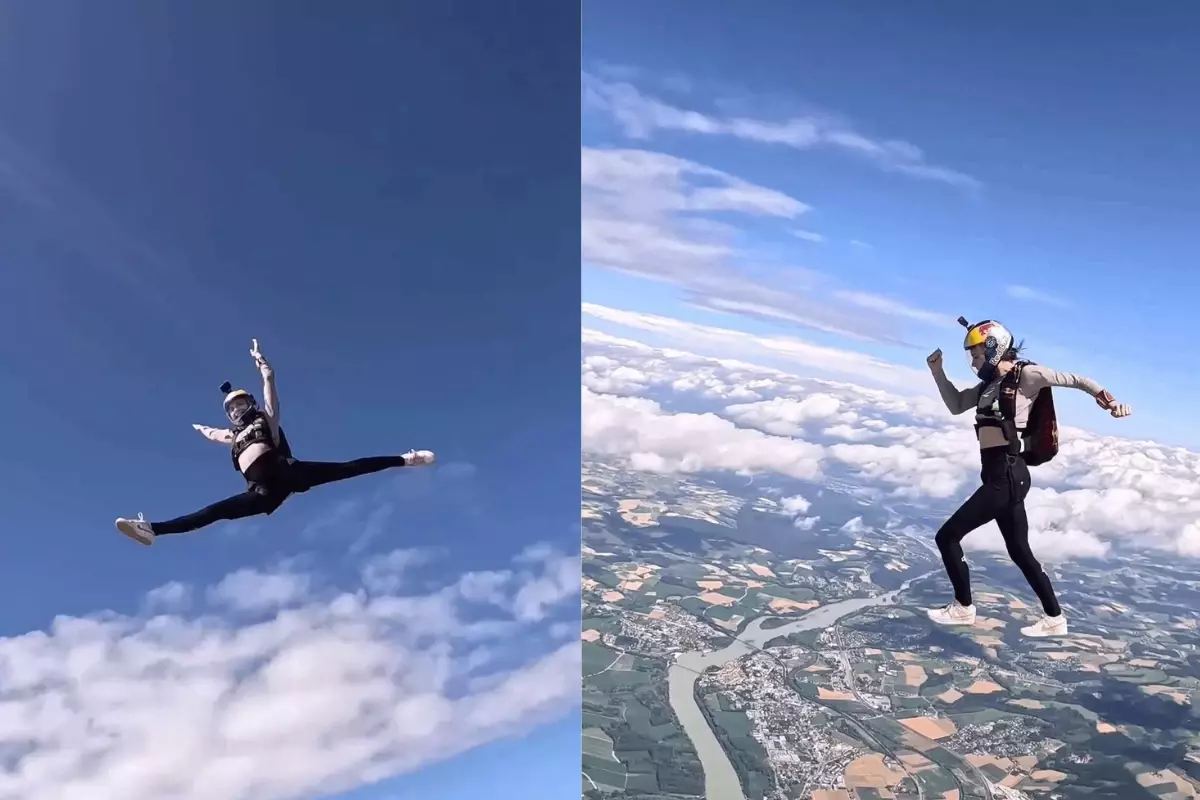 Watch: While skydiving this woman showcased her incredible gymnastic skills mid-air