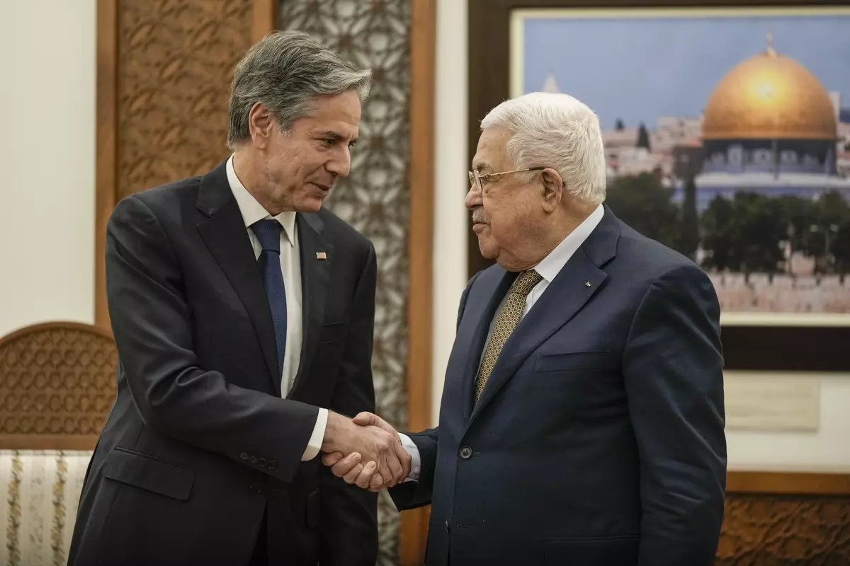 US Secretary of State meets President of Palestine Mahmoud Abbas