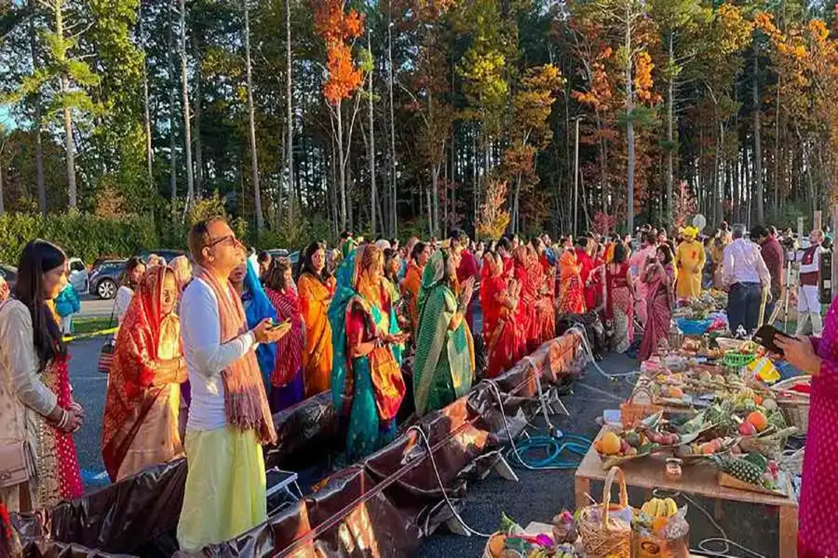 Hundreds of Indian-Americans in Silicon Valley, California, celebrate Chhath Puja