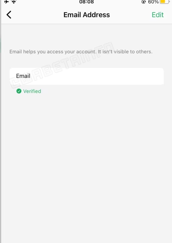 The recently added 'Email Address' area in the application settings