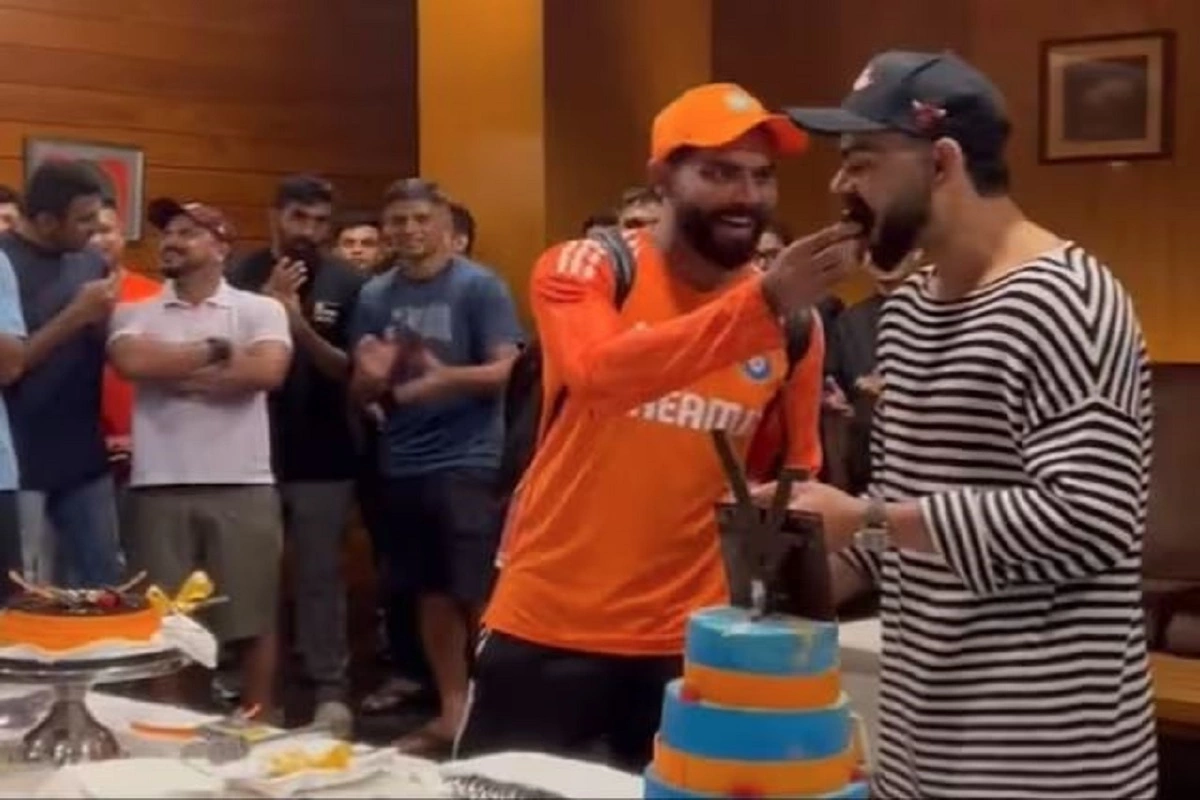 Watch: Birthday boy Kohli survives Jadeja’s attempt to a cake facial