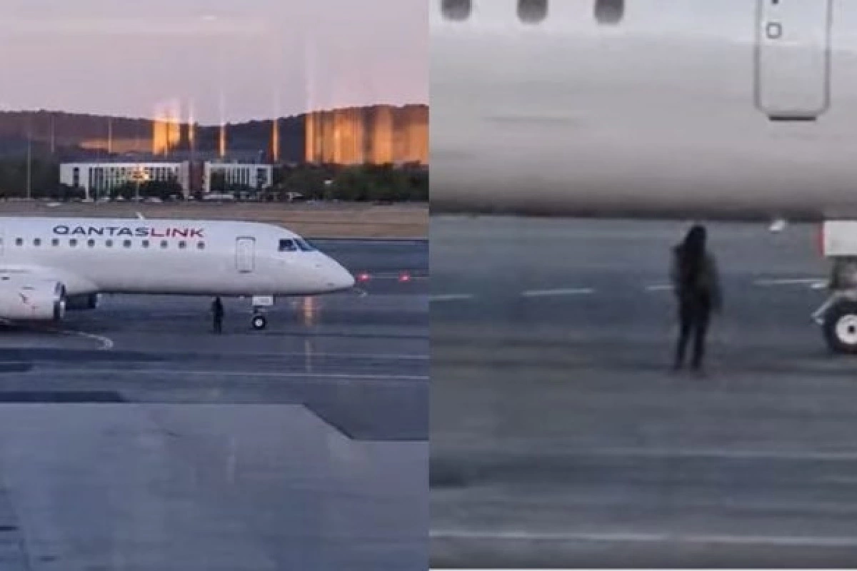 Australian woman stops flight after running onto tarmac, See here