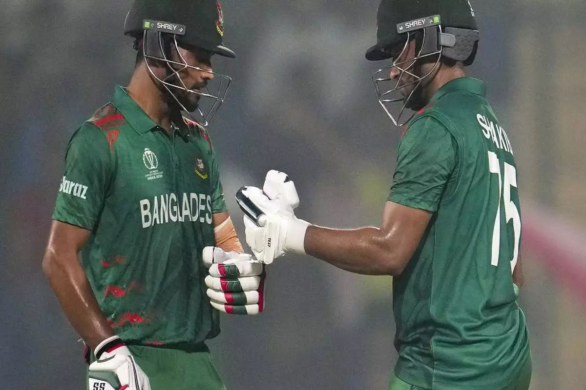Bangladesh wins a gripping 3-wicket match as Shanto and Shakib put an end to SL World Cup chances