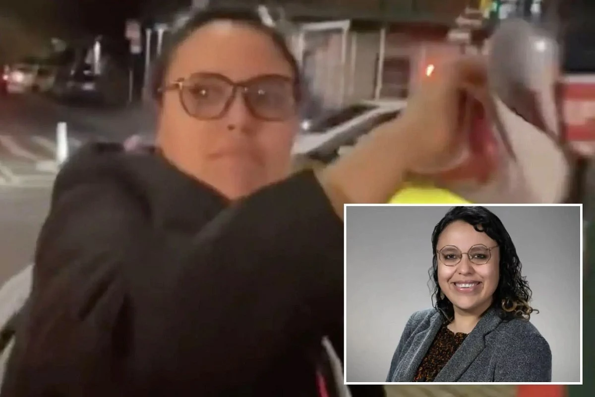 The 36-year-old Victoria Ruiz was seen on tape tearing down Israeli captive posters that were all throughout New York City.