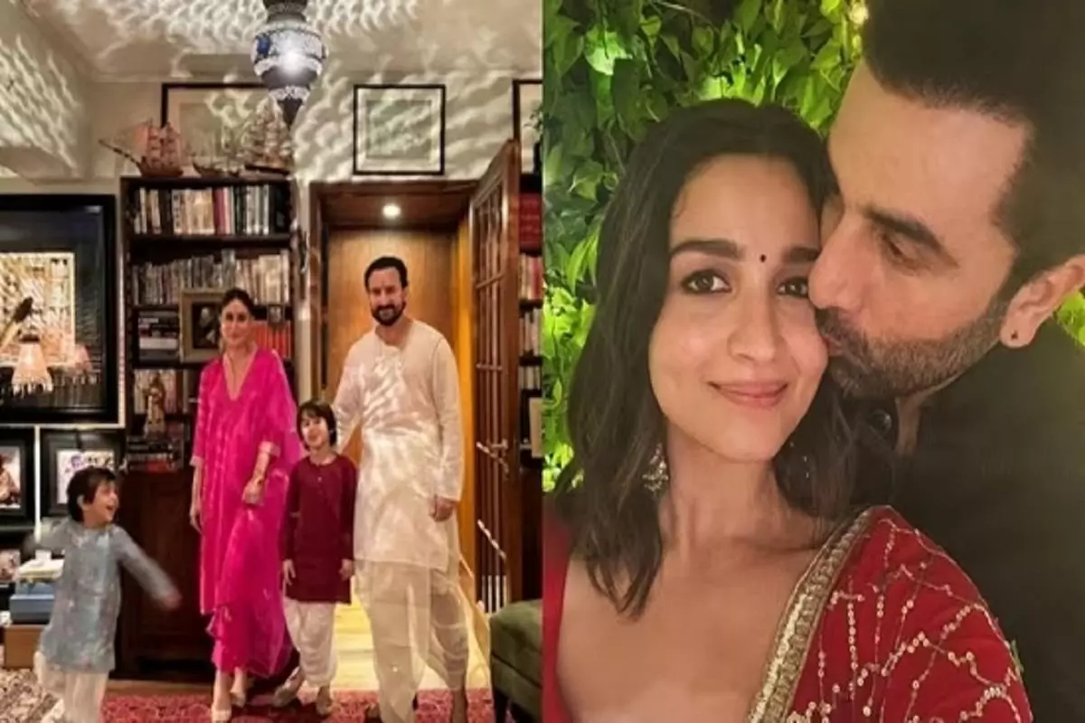 Alia Bhatt and Ranbir Kapoor pack on PDA at Diwali celebration; Kareena Kapoor and Saif still struggle with family portrait
