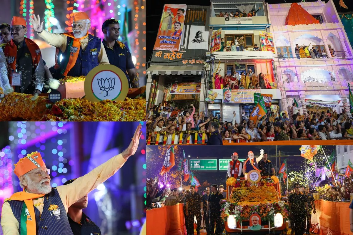 In pics: Prime Minister Modi’s grand Roadshow in Indore ahead of assembly polls