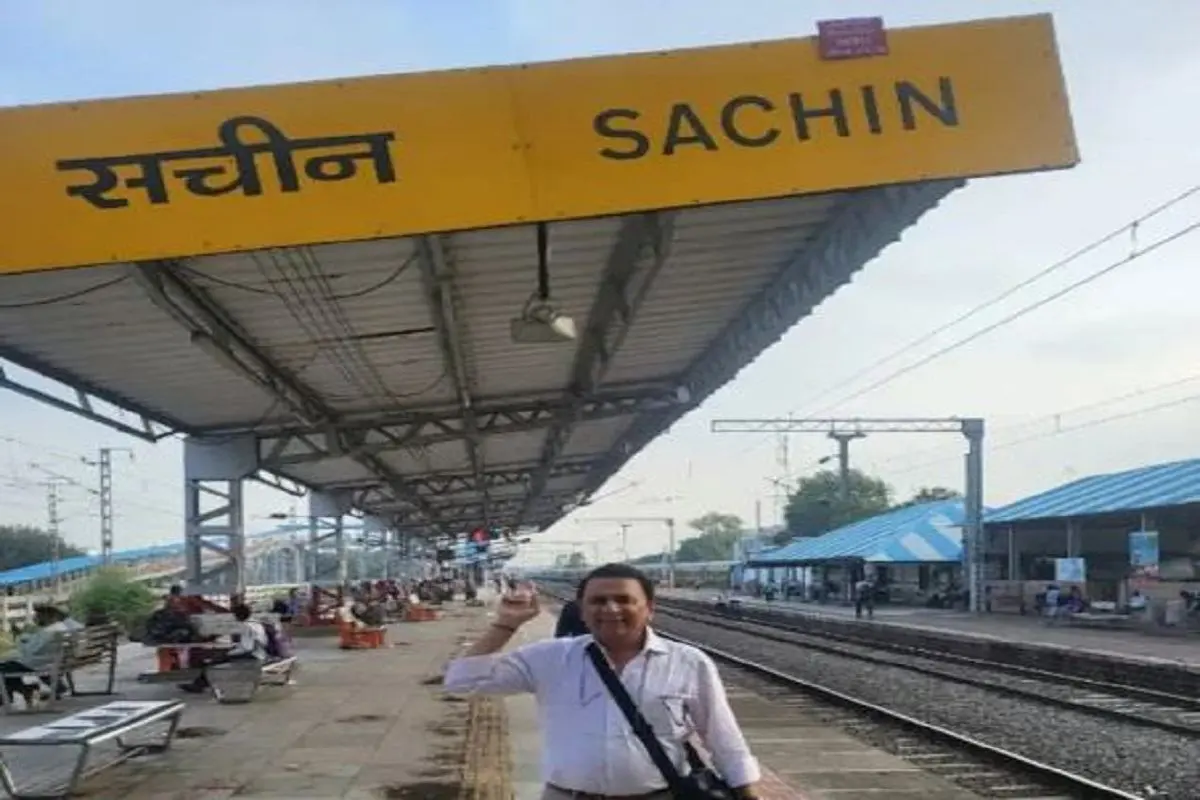 Sunil Gavaskar expresses delight at Sachin Railway Station in Gujarat
