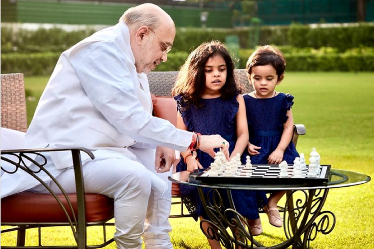 Amit Shah Chess Moment: Shares Adorable Photo With GrandDaughters On Insta, Says – ‘Always Strive for Better..’