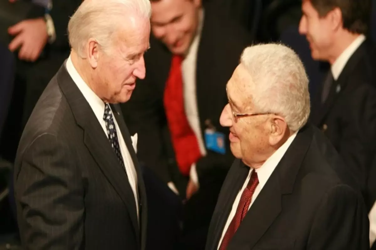 Joe Biden with Henry Kissinger