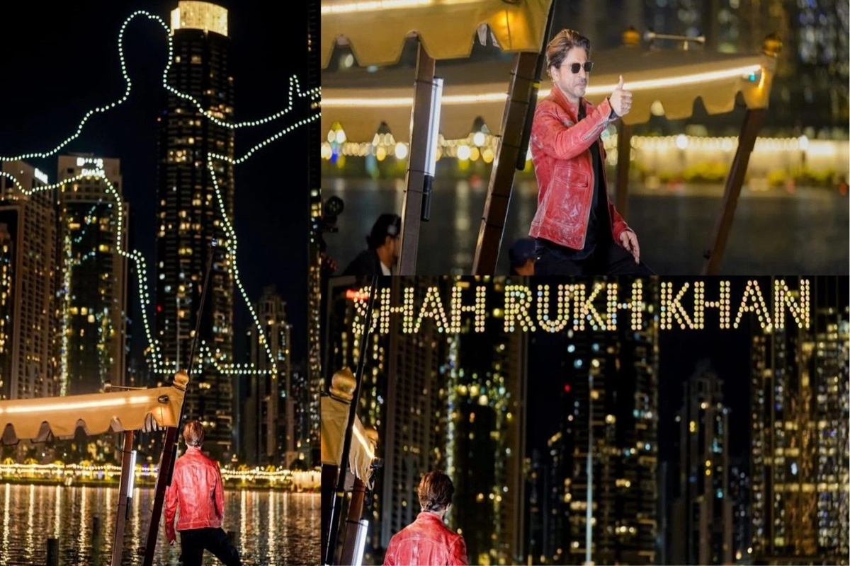 Dunki Fever Soars: Shah Rukh Khan Watches in Awe as Dubai Sky Alights with Drones Mimicking His Iconic Pose Ahead of Film Release