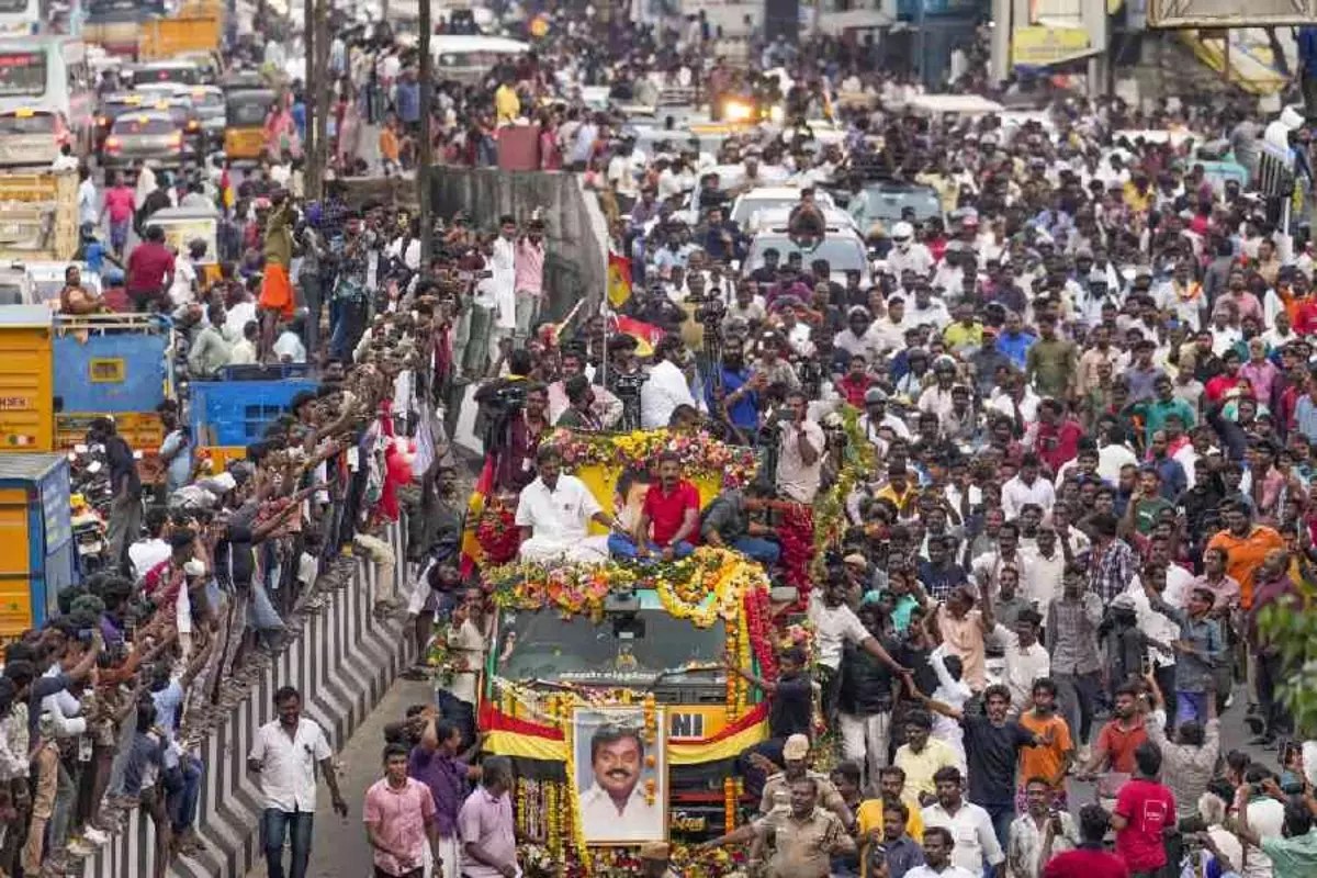 A Sea Of Humanity Pays Homage, Vijayakanth Laid To Rest With Full State Honours