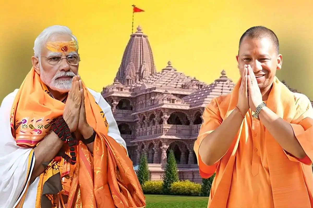 The Most Awaited Moment: PM Modi and CM Yogi Reach Ram Darbar For Pran Pratishtha Of Shree Ram Mandir