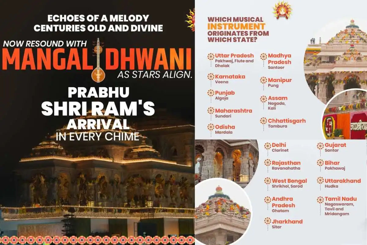 50 Instruments ‘Mangal Dhwani’ To Be Played For 2 Hours Before ‘Pran Pratishtha’ Of Shree Ram Mandir