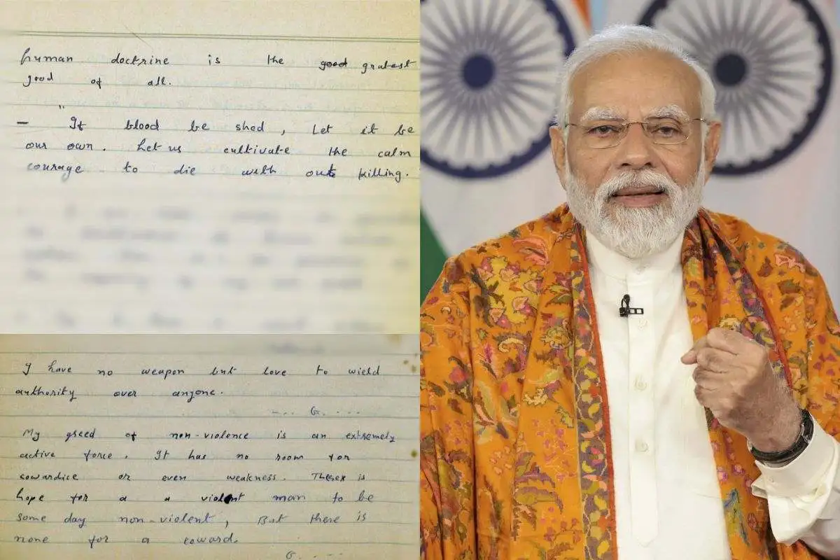 Social Media Post Shows Pages Of Narendra Modi’s Personal Diary On Death Anniversary Of Mahatma Gandhi