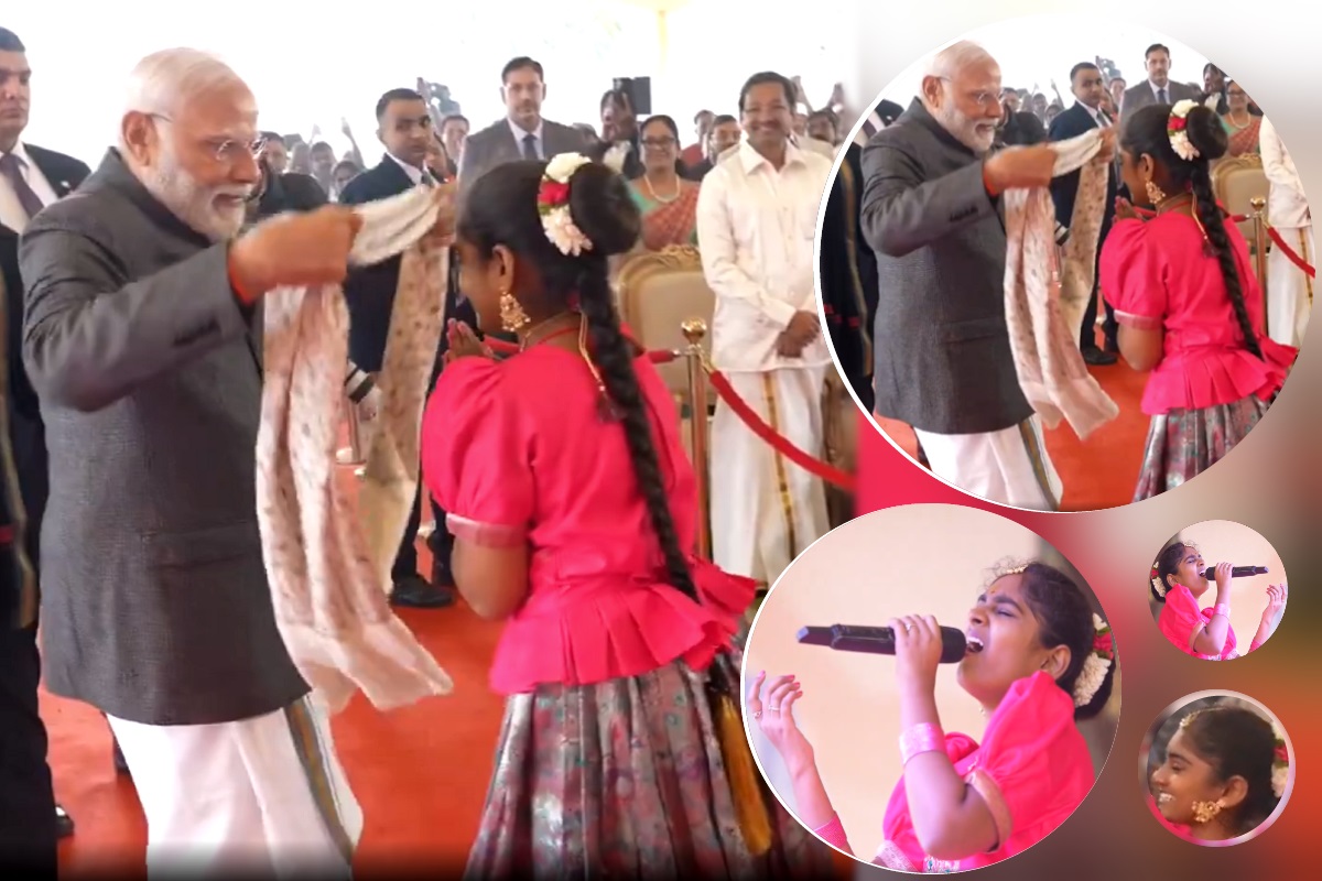 PM Modi Presents Shawl to Girl Child During Pongal 2024 Celebration at Minister L Murugan’s Residence in Delhi