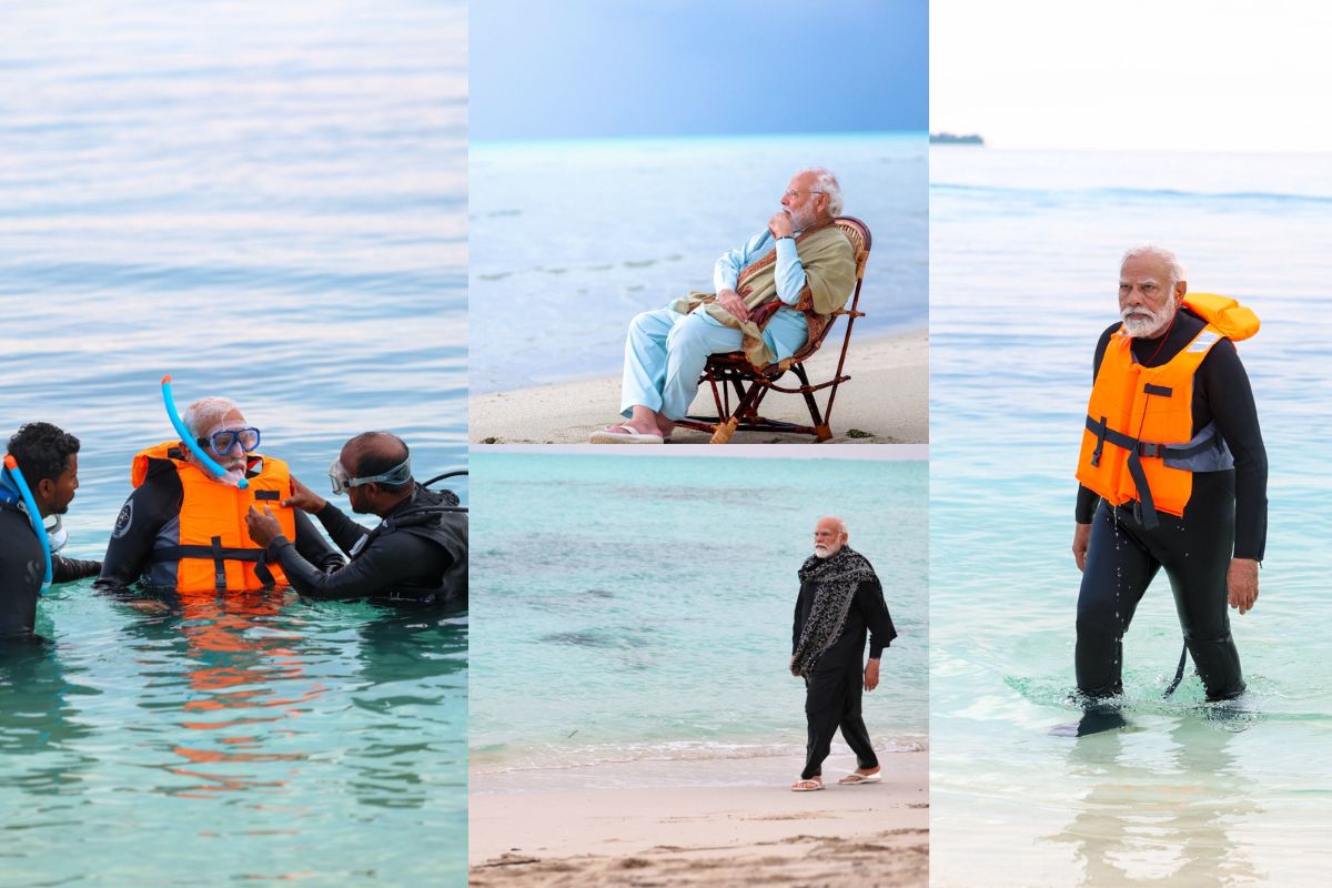 Pm Modi Shares Glimpses Of Snorkeling Adventure In Lakshadweep Bharat Express 