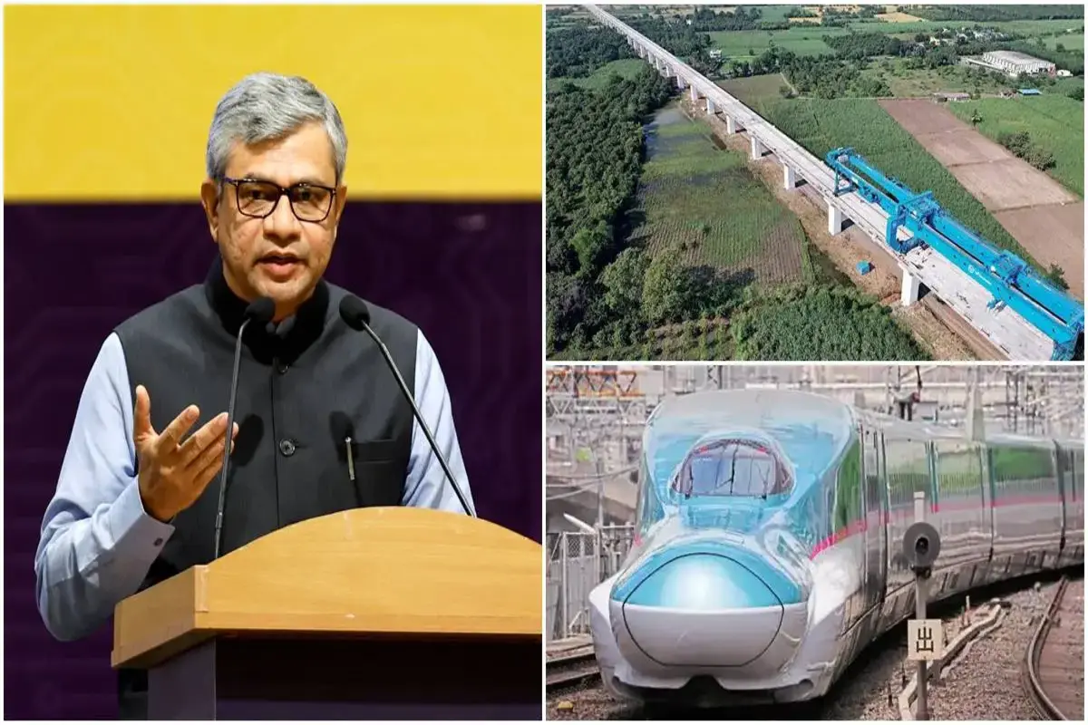 Railway Minister Ashwini Vaishnaw Expresses Satisfaction with Bullet Train Project Progress