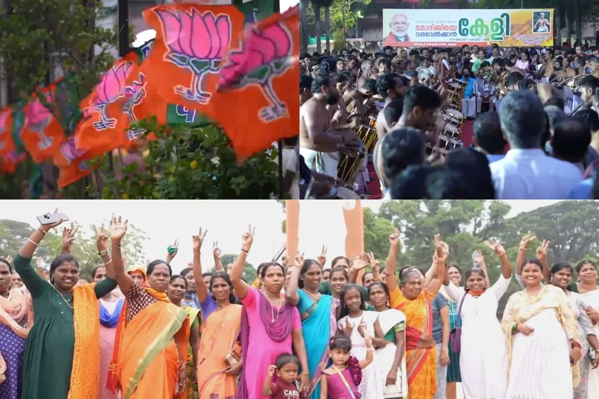 PM Modi To Address Massive Gathering In Thrissur, Posters Put Up At Various Places, Women Eagerly Waiting For Arrival