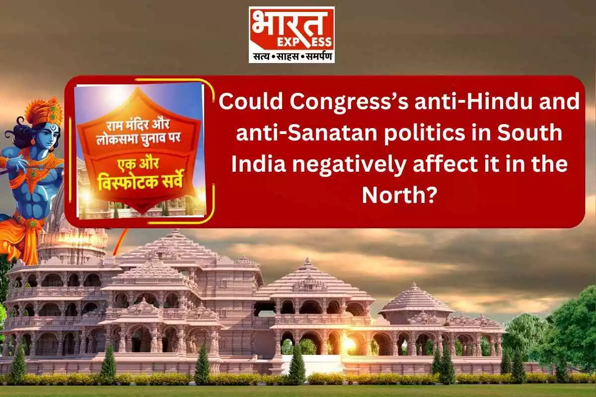 Bharat Express Survey Reveals Public Opinion: Could Congress’s anti-Hindu and anti-Sanatan politics in South India negatively affect it in the North?