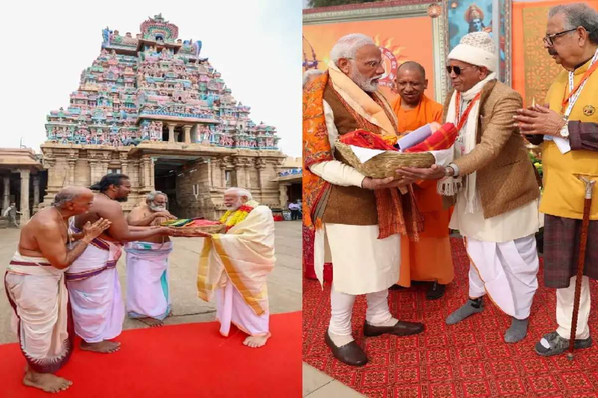 PM Modi Presents Gift from Sri Ranganatha Swamy Temple at Ayodhya Ram Mandir
