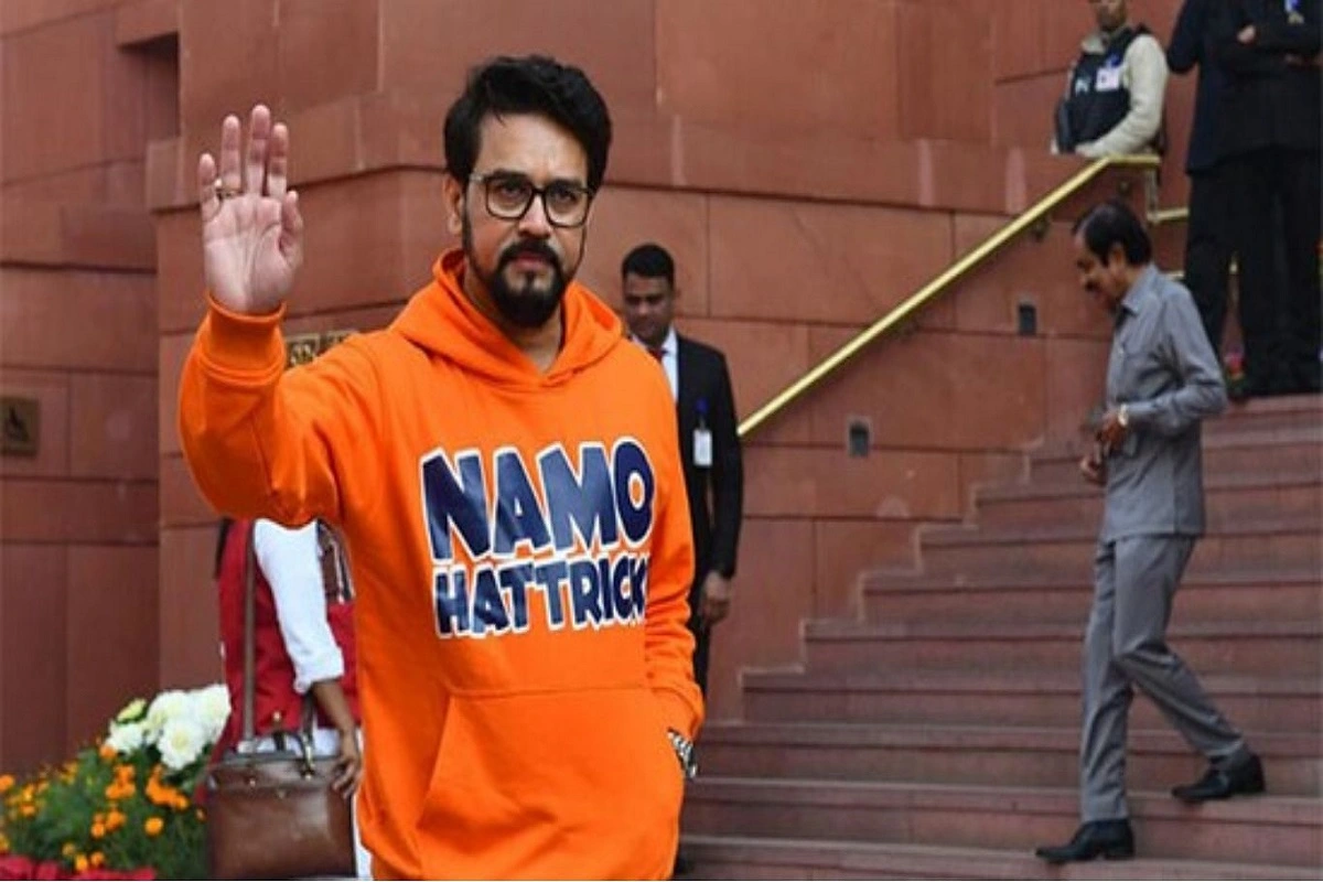 Anurag Thakur wears orange hoodie