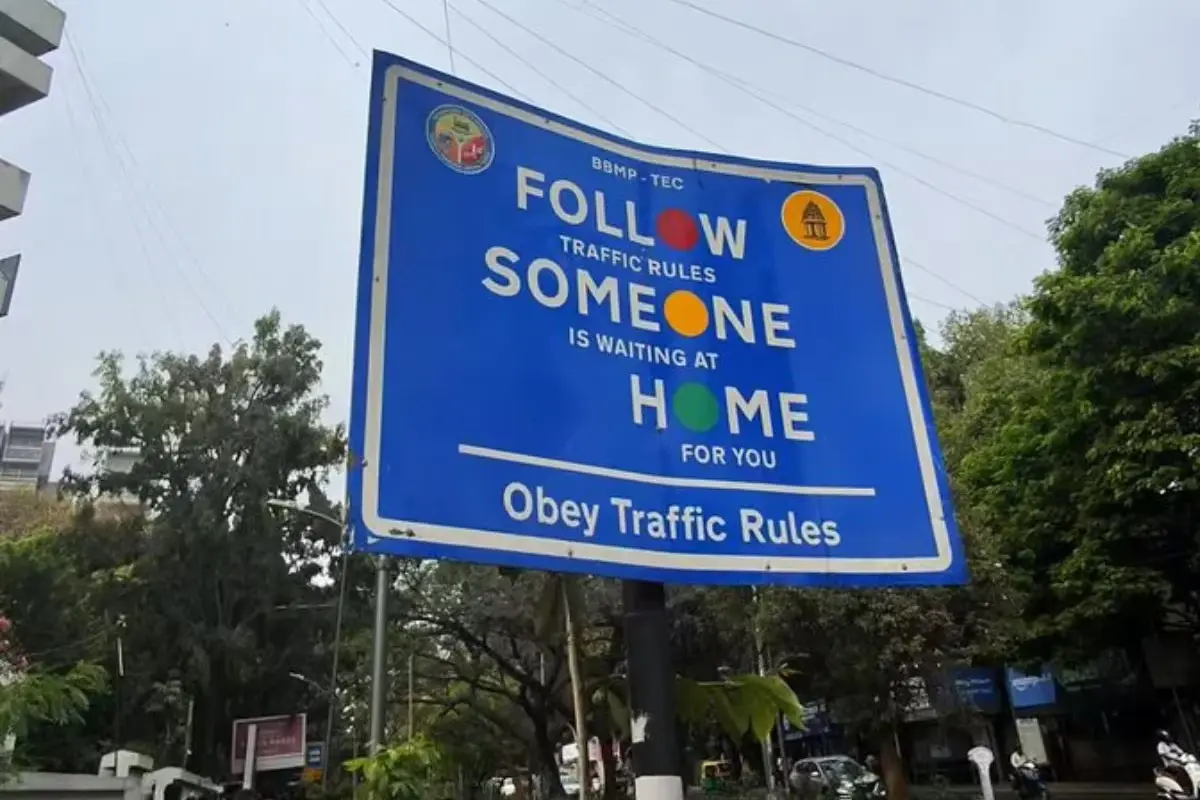 Peculiar Traffic Sign in Bengaluru Goes Viral for Humorous Misinterpretation